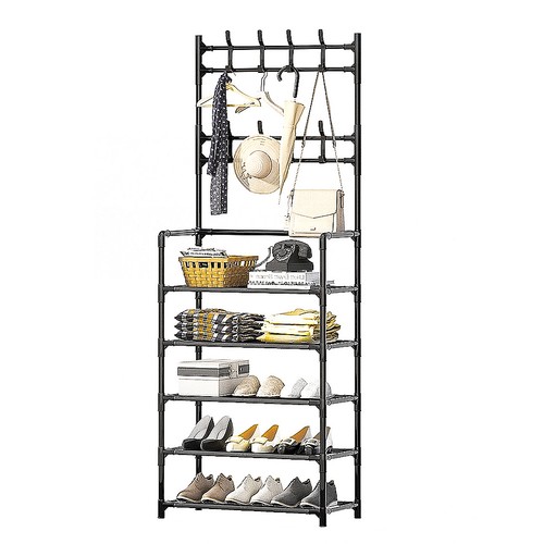 Coat rack with shoe - with,