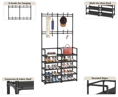 Metal shoe rack with coat - with,