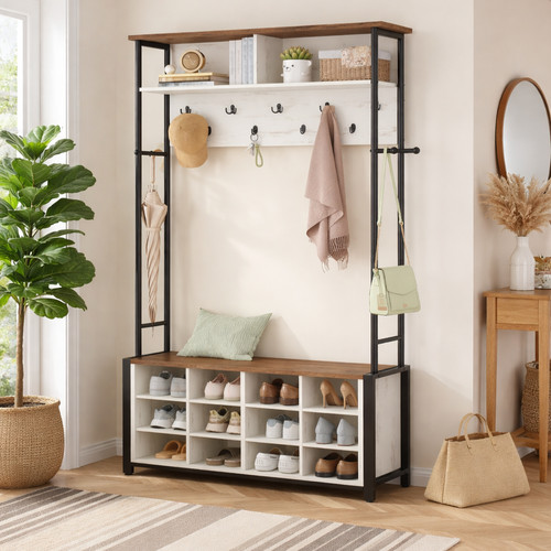 Hall tree coat - rack, shoe