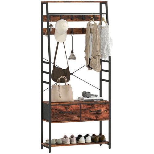 Homcom coat rack with - with, shoe