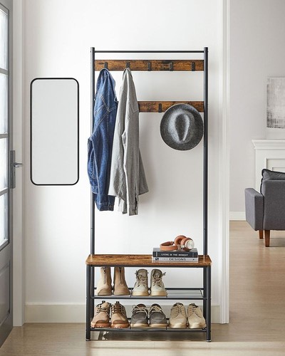 Coat rack stand with shoe - rack,