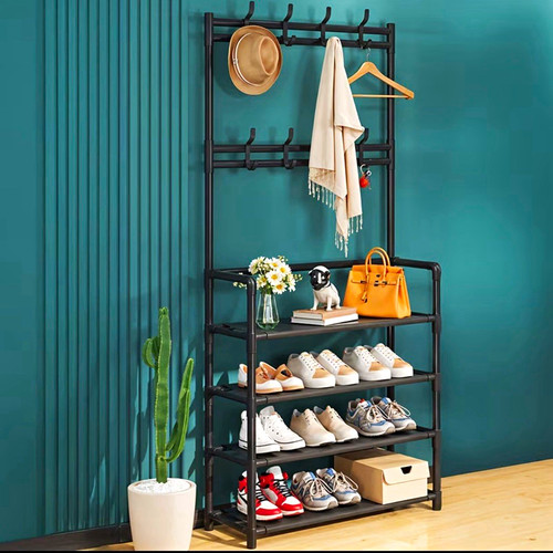 Black metal freestanding - black,