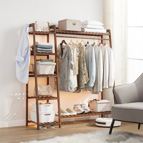 Bamboo wooden clothes rail - bamboo,