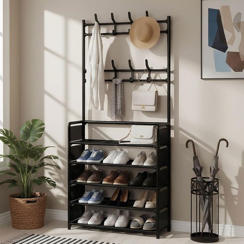 Tier coat rack with - 5-tier, shoe