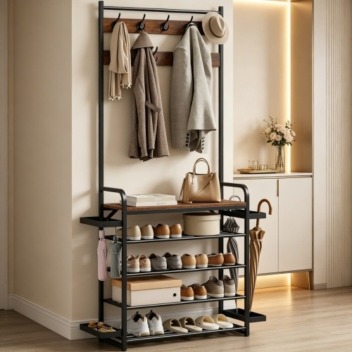 Coat rack stand with - in,